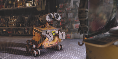 wall-e and eve watching tv